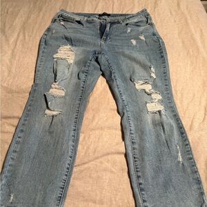 Judy Blue Light Blue Distressed Straight Leg Jeans